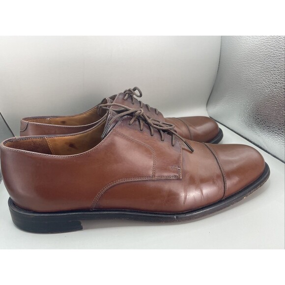 VTG Cole Haan City Oxford Cap Toe Mens 10.5 D British Tan Brown Leather 855746